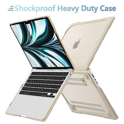 MEEgoodo Case for MacBook Air 15 inch 2026 2025 2024 2023, Case Fit Model (A3448/A3241/A3114/A2941) with M5/M4/M3/M2 Chip, Laptop Hard Shell with Heavy Duty Rugged Shockproof, Khaki - color: Khaki