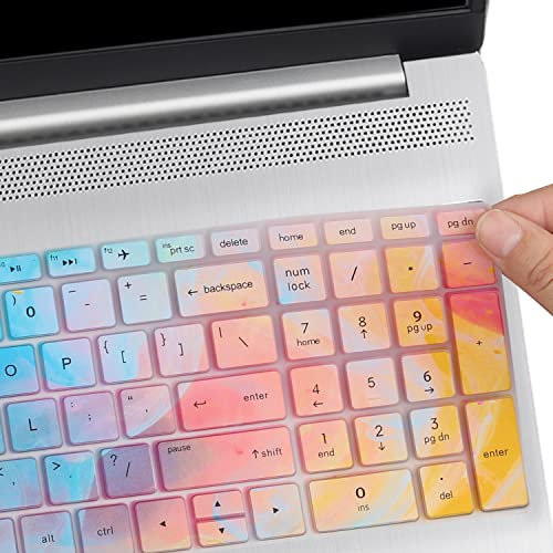 Keyboard Cover for 15.6 17.3 HP Laptop 15-dy 15-dw/da/db/ef 17-by/ca 15-dy5033dx 15-dy5073dx 15-dy2073dx 15-dy2703dx 15-dy2702dx 15-dy5131wm 15-dy2005tg 15-dy2193dx 17-by4013dx 17-by4633dx 17-by4061nr - color: Colorful