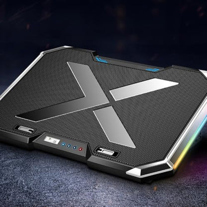 GANAZONO Gaming Laptop Cooling Pad with RGB LED Fan, Touch Control, Alloy Material, 7-Angle Adjustable Stand, Large Quiet Fan for Enhanced Cooling Effect