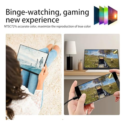 cjc 15.6" FHD Portable Touch Screen Monitor with Kickstand - USB C HDMI External Travel Display for Laptop, Phone, Gaming Console, Second Screen (15.6“ 60Hz) - size: 15.6“ 60Hz