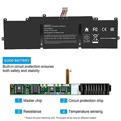 ME03 ME03XL Laptop Battery for HP Stream 11-D 13-C Series 13-c110nr 13-c010nr 13-c014tu 11-d010nr 11-d020nr 11-d010wm 11-d011wm Notebook 787521-005 787089-541 TPN-Q154 TPN-Q155 TPN-Q156 HSTNN-UB6M - size: 10.59*3.04*0.24inch