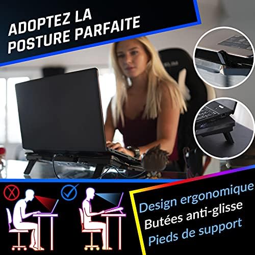 KLIM Wind Laptop Cooling Pad - More Than 500 000 Units Sold - New Version - The Most Powerful Rapid Action Cooling Fan - Laptop Stand with 4 Cooling Fans at 1200 RPM - USB Fan - PS5 PS4 - White - color: White