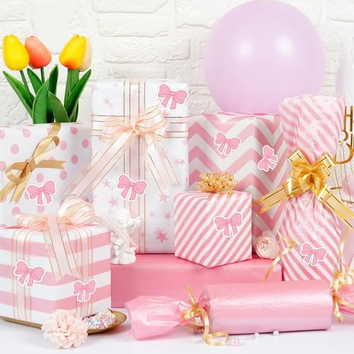 for iPad Case with 10 Sets of 120 Pcs Cute DIY Vinyl Laptop Stickers Tweezers Decals,Waterproof Aesthetic Stickers Suitable for Phone,Water Bottles, Cups, Suitcases, Anywhere-Little PinkBow - color: Little Pink Bow