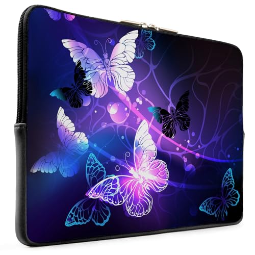 Laptop 13 inch Sleeve Case for MacBook Air 13-13.6 inch, Laptop Bag Cover for MacBook Pro 13" 14 inch, Shockproof Briefcase Travel Carrying Sleeve for 14" Chromebook, HP, Dell I Purple Buttefly - color: Purple Buttefly