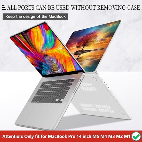 CISSOOK Compatible with MacBook Pro 14 inch Case M5 M4 M3 M2 M1 2026-2021 | A3434 A3427 A3426 A3112 A3185 A3401 A2918 A2992 A2779 A2442, 5in1 Set Anti-Scratch Hard Shell Case Tree Landscape - color: Tree Landscape