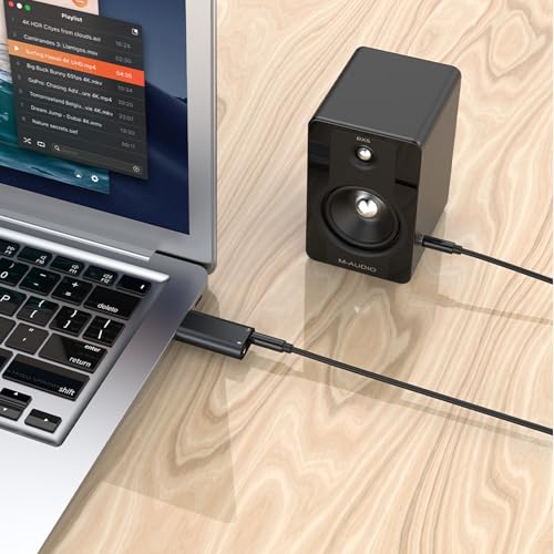𝐔𝐩𝐠𝐫𝐚𝐝𝐞𝐝 USB to 3.5mm Jack Audio Adapter,USB to Headphone Adapter | USB A to Aux Adapter External Stereo Sound Card,for Headphone/Mac/Linux/Laptop/Desktops/Docking Station