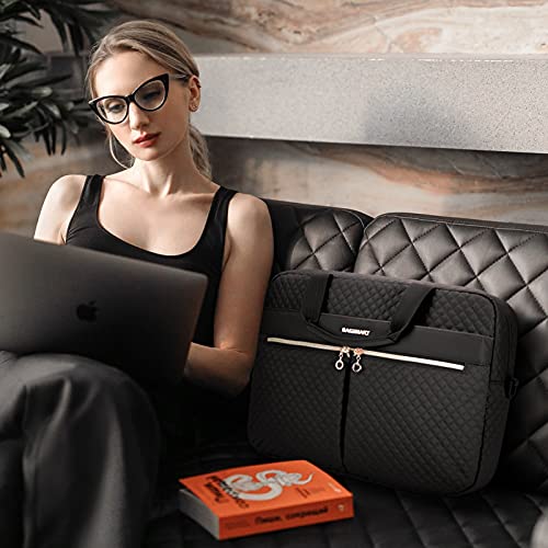 BAGSMART Laptop Bag, 15.6/17.3 Inch Briefcase for Women Large Laptop Case Computer Bag Office Travel Business, Black - color: Black, size: 15.6 Inch