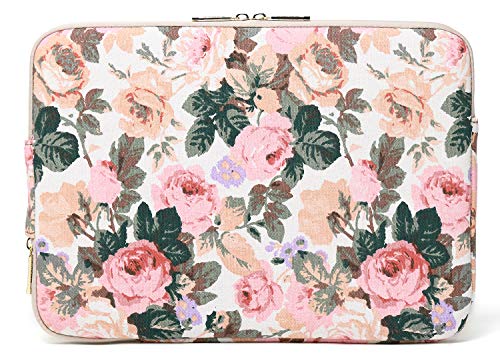 Kayond Canvas Water-Resistant KAYOND Nylon Fabric 15.6 Inch Laptop Sleeve case for 15 inch 15.4 inch 15.6 inch Notebook Computer (15-15.6 inch, White Camellia) - color: White Camellia, size: 15-15.6 inch