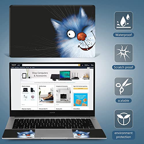 Laptop Skin Sticker Decal 15-15.6 Inches, Universal Reusable Vinyl Sticker for 12.1 13 13.3 14 15.4 Inches Netbook/Notebook PC, Waterproof & Scratch-Resistant (Lovely Winking Cat) - color: Lovely Winking Cat