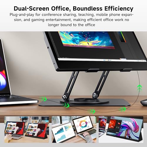 15.6" Portable Monitor 4K OLED Touchscreen, 100% Adobe RGB 10-Bit Color, USB-C External Display for Laptop, PC, Mac, Phone, Gaming, with Smart Cover & Stand
