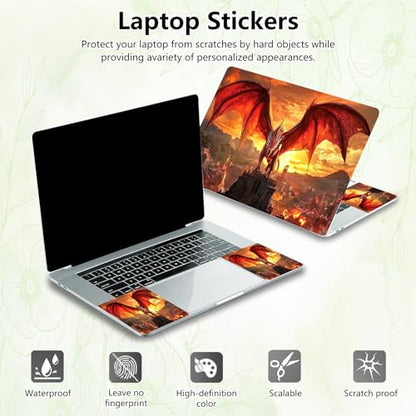 Laptop Skin Sticker Decal, Universal Reusable Vinyl Laptop Cover for 12" 13" 13.3" 14" 15" 15.4" 15.6" Notebook PC, Waterproof Scratch-Resistant with 2 Wrist Pads, Easy to Apply & Remove,B Dragon - color: B Dragon