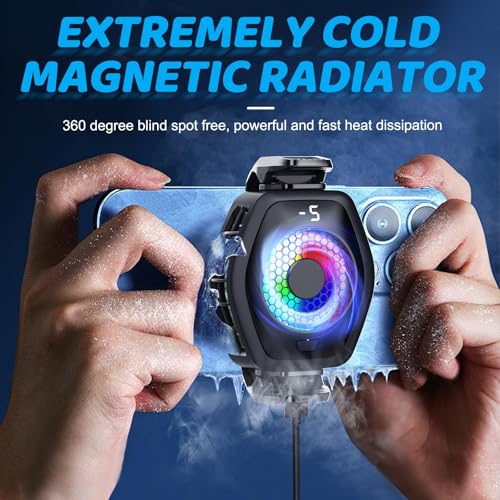 Jremreo 2-in-1 Magnetic & Clip-On Phone Cooler – Semiconductor-Powered Gaming Cell Phone Cooling Fan Radiator for iPhone/Android/iPad/Tablet – Gaming, Video Calls, Live Broadcasting, and Vlog Use