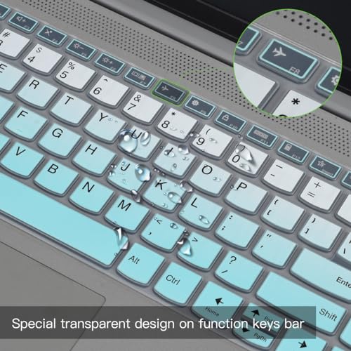 Keyboard Cover for 2023 2022 Lenovo IdeaPad 1/IdeaPad 1i 15.6 inch Laptop 15IGL7 15ADA07 15IAU7 15ALC7 15IJL7 15IGL7, New Lenovo IdeaPad 1 15IGL7 15.6 US Layout Keyboard Cover Skin, Ombre Mint - color: Ombre Mint