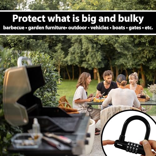 KOHLBURG Combination Cable Bike Lock 6.5ft with Code – 79” Combo Cable Lock | Long Security Steel Cable Lock – Cable with Padlock Combination for Bicycle Garden Furniture Bike Kayak Boat Paddle Board
