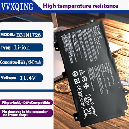 VVXIQNG B31N1726 48Wh Battery Replacement for Asus TUF Gaming FX505DY FX505DT FX505DV FX505DU Series A17 FA706II A15 FA506 FA506IH FA506IU Series FX86 FX86FE FX86FM Series 11.4V 4110mAh-ae1xx
