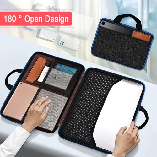 Hseok Laptop Case 13.3-14 inch Sleeve, TSA Computer Handbag Water-Resistant and Shockproof Bag Compatible with MacBook Pro/Neo 14", Mac Air/Pro 13.3" and 13"-14" Notebooks Chromebooks,Black-Blue - color: Black-blue