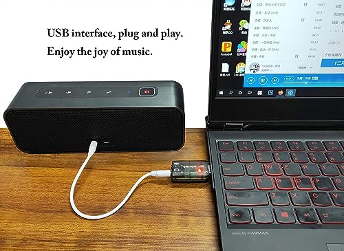 External 5.1 USB Stereo Sound Card USB 2.0 to 3D Audio Sound Card Adapter Virtual 5.1 Channel for Windows and Mac, PC, Notebook with 3.5mm Headphone and Microphone - 2 Pack/Black - color: black