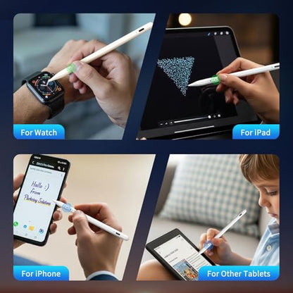 Universal Stylus Pen for iPhone Apple ipad Touchscreen Pencil | 2x Fast Charge,Compatible with iphone Stylus ipad Pro Air Mini, iwatch, Tablet, Nintendo Switch,Android Touch Screens,White - color: White