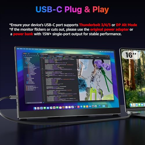 kksmart Portable Monitor 15.6 inch 4K UHD 145% sRGB 60Hz, Travel Monitor for Laptop MacBook Surface PC Xbox PS5, HDMI USB-C VESA Compatible Built-in Speaker - size: 15.6inch