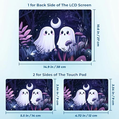 Reusable Universal Laptop Skin Sticker, Cut to Fit for 11.6–15.6 Inch Laptops, Waterproof Protective Film, No-Residue - Ghost Friends - color: Ghost Friends