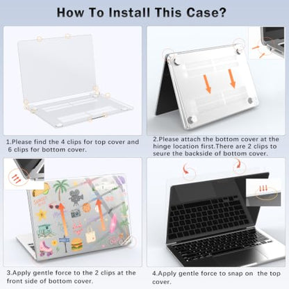 Compatible with MacBook Air 15 inch Case M5 M4 M3 M2 2026-2023 Release A3448 A3241 A3114 A2941, Cute Beach Palm Tree Protective Hard Shell Clear Cover for Mac Air 15.3 inch - color: Beach A, size: MacBook Air 15 inch
