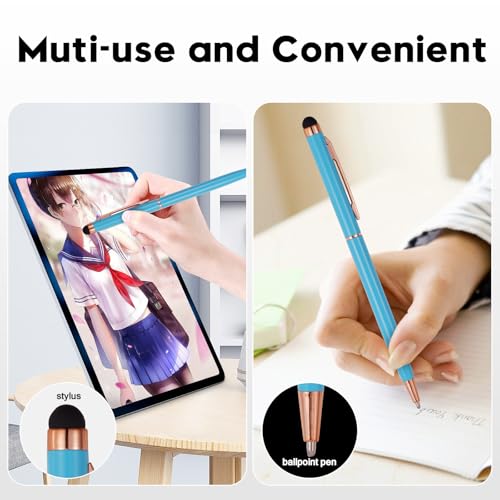 15 Pack Stylus Pens for Touch Screens Stylus Pen Compatible with Phone Tablets Kindle and Black Ink Ballpoint Pens-2 in 1 Stylists Pens (8005 Rose Gold B) - color: 8005 Rose Gold B