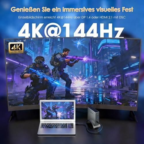WAVLINK Laptop Docking Station, PD 3.1 Dock Triple Monitor, Dual DP,HDMI | Single 4K@144Hz, 140W PD 3.1 Charger, USB-C 10Gb, 2×USB-A 5Gb, Gigabit Ethernet and Mic/Audio, Compatible with Windows Only
