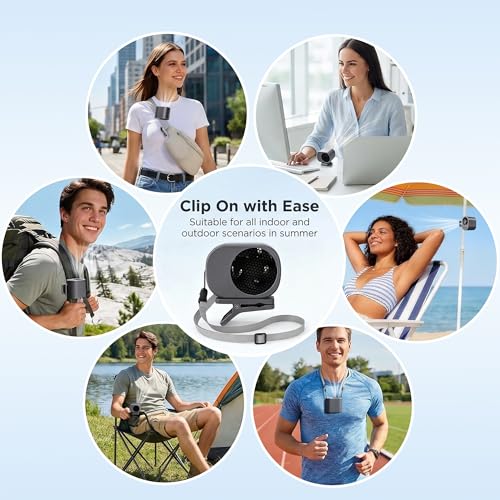 Car Clip On Fan,Portable Cooling Fan for Car with LED Display,360° Rotating Mini Fan,199 Speed Settings,USB Rechargeable 1500mAh Backseat Fan for Cars Without AC, Stroller,Office, Camping - color: Black