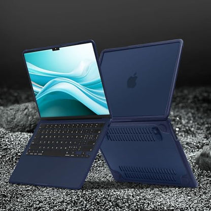 MOSISO Compatible with MacBook Air 13 inch Case M5 M4 M3 M2, Midnight | 4 in 1 Kit Anti-Crack Hard Shell with Kickstand for MacBook Air 13.6 inch Case 2026-2022 A3449 A3240 A3113 A2681 - color: Midnight