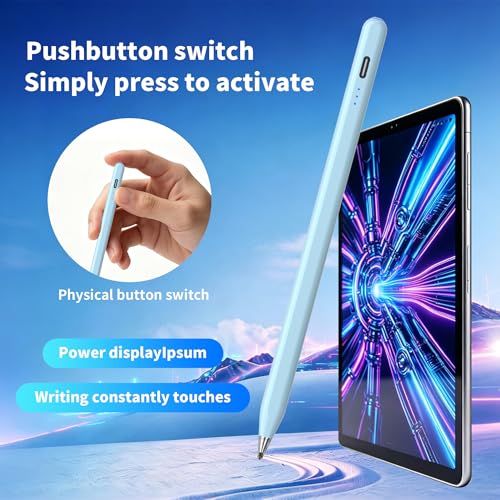 Galaxy Tab A11+ Stylus Pen for Samsung Table A11/A9+/A9 Drawing Stylus for Android Tablets, Precise Writing Pencil,Fast Charging,Auto Sleep,Button on/Off (Blue) - color: blue