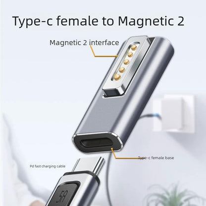 USB Type C Male to Female Adapter for Magnetic 2, Supports 85W/60W/45W Fast Charging
