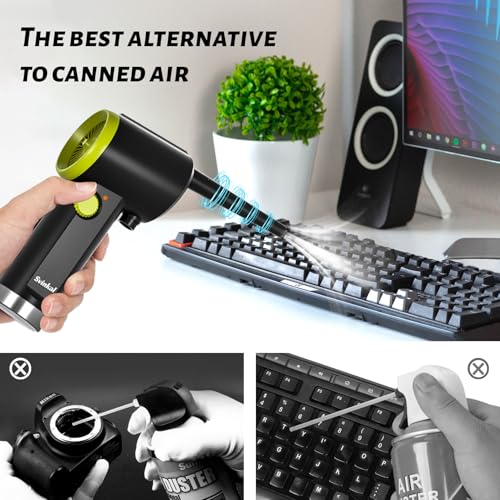 Compressed air Duster Electric, Computer air Blower Gun, air Blower for Computer Keyboard, Cordless air Duster, for Cleaning Camera Toys Greenery Computer Keyboard, etc（Brushless Motor）