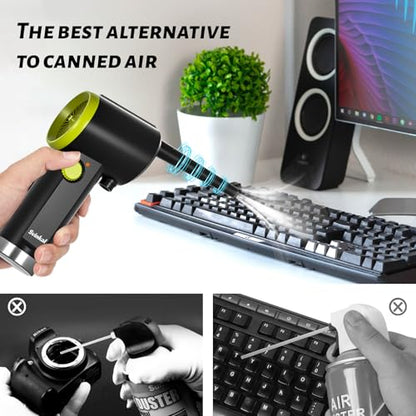 Compressed air Duster Electric, Computer air Blower Gun, air Blower for Computer Keyboard, Cordless air Duster, for Cleaning Camera Toys Greenery Computer Keyboard, etc（Brushless Motor）