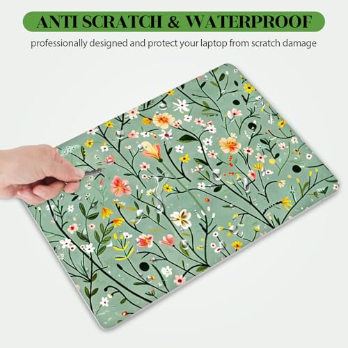 Laptop Skin Sticker Decal,13.3" 14" 15" 15.4" 15.6 inch Laptop Universal Vinyl Skin Sticker Cover, Reusable Art Decal Protector, Green Art Flowers - color: Green Art Flowers