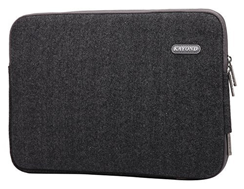 Herringbone Woollen Water-Resistant for 13-13.3 Inch Laptop Sleeve Case Bag (13-13.3 Inches, Black) - color: Black, size: 13-13.3 Inches
