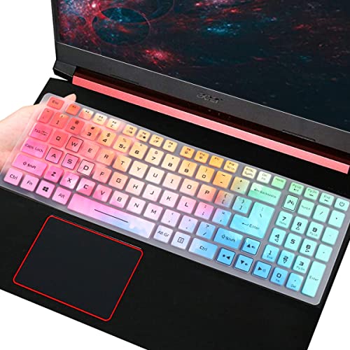 Keyboard Cover for Acer Nitro 5 & Predator Helios 300 Gaming, Nitro 5 AN515-58/57/56/55/54/45/44/43 AN517-54/53/52/51, Predator Helios 300 PH315-55/54/53/52 PH317-53/54, Nitro 7 AN715-51/52-Colorful - color: Colorful