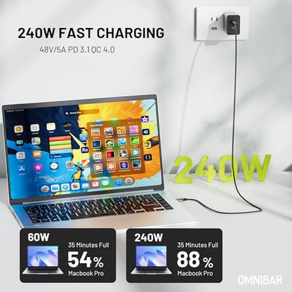 USB C Cable 3FT, 240W 20Gbps USB 3.2 Gen 2x2 Fast Charging Cable | 20Gbps Data Transfer, 4K Display Support, Heavy-Duty Braided Build, Enhanced Durability, CarPlay & Android Auto Compatible - color: C to C 20Gbps Black