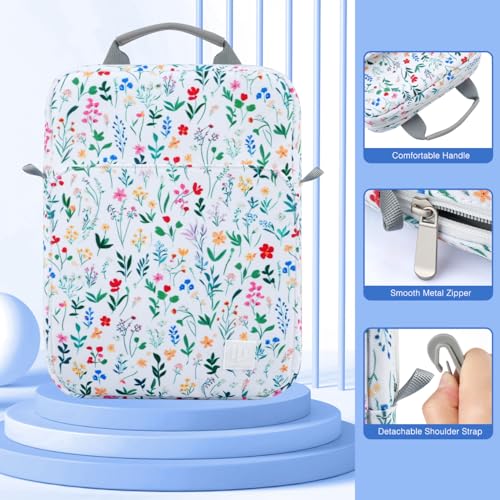 Dadanism 9-11 Inch Tablet Sleeve Bag Carrying Case with Shoulder Strap | Fits iPad (A16) 11", iPad 10th Gen 10.9", iPad Air M4/Pro M5 11", iPad 9/8/7th 10.2", Galaxy Tab A11+ 11", Blooming Bouquet - color: Blooming Bouquet, size: 9-11 Inch