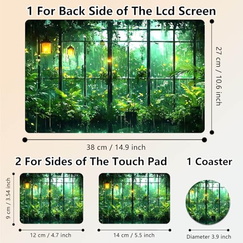 Laptop Skin Sticker Decal 15.6 Inch,12 13 13.3 14 15 15.6 in Laptop Netbook Skins for Notebook,Art Decal Removable Waterproof Scratch Resistant,Universal Vinyl Cover,Green Forest Window - color: Green Forest Window