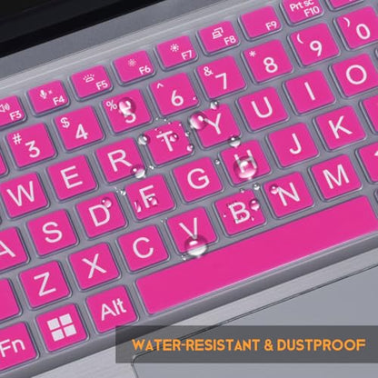 Large Print Keyboard Cover Skin for Dell Latitude 7420 7430 7440 7450 14", Latitude 14" 3440 3450 5420 5430 5431 5440 5450 9420 9430, Latitude 9510 9520 7520 15.6 & 7650 7640 16" Laptop, Hot Pink - color: Hot Pink