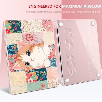 for MacBook Neo 13 Inch Case 2026 Release Model A3404, Cute Aesthetic Ultra-Slim Hard Shell with Keyboard Cover, 6-in-1 Laptop Accessories Bundle for Women Girls, Lovely Cat - color: Lovely Cat
