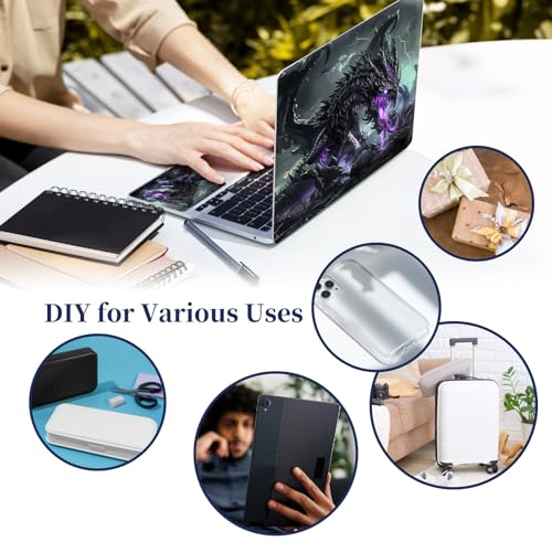 Universal Laptop Protective Skin,Trim-to-Fit Vinyl Sticker for 13–16 Inch Laptop,MacBook,Tablet & Notebook,Scratch-Proof Waterproof Cover,Black Dragon - color: Black Dragon