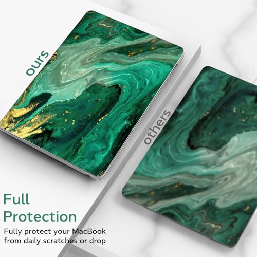 B BELK Compatible with MacBook Air 13 inch Case 2021 2020 2019 2018 M1 Chip | A2337 A2179 A1932, Plastic Laptop Hard Shell for MacBook Air 13.3 inch Case & Keyboard Cover & Screen Protector, Green Marble - color: Green Marble