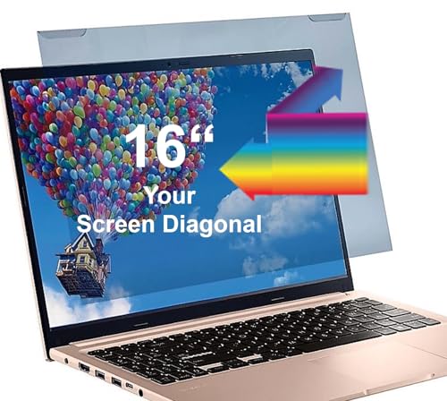 VizoBlueX - 16 inch Diagonal Blue Light Blocking Screen Protector Filter. Panel LED PC Laptop Anti-UV Eye Protection Panel Cover - Hanging Type Fits Apple MacBook Pro 16 (W 14" X H 9.1") - size: 16" Laptop