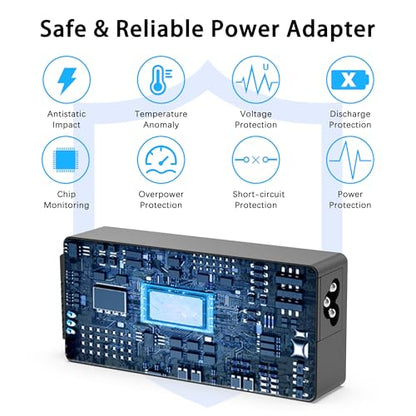 90W Universal Laptop Charger Compatible with Dell HP Lenovo Acer ASUS Fujitsu to Shiba Notebook Ultrabook Universal Power Supply with 16 Tips