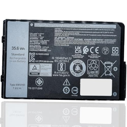 JOTACT 6WVHD 35.6Wh Laptop Battery Replacement for Dell Latitude 7230 Rugged Extreme Tablet T06H 06H001 Series Notebook 0VDDJY 0JM6CX 451-BDDY FNW8F VDDJY JM6CX 7.6V 4457mAh - size: 4.11*2.48*0.37inch 6WVHD