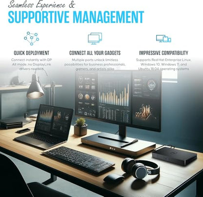 WD19S Dell USB-C Docking Station, Dual Monitor, 130W Supply, HDMI | Features mini-DisplayPort, 2x USB-C & 3x USB-A 3.0 for full expansion