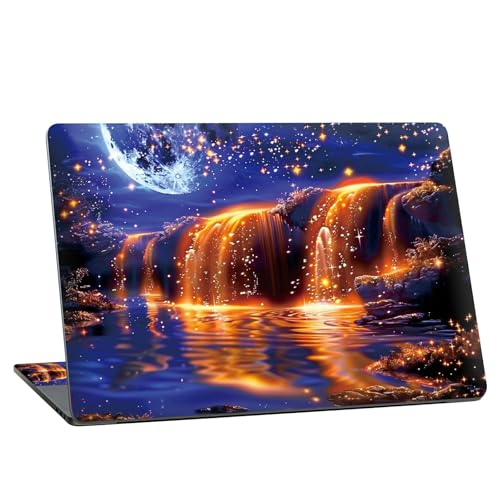 Universal Laptop Skin Sticker with 2 Wrist Pad Skins, Waterproof Scratch Resistant Vinyl Laptop Cover Decal, Cut to Fit for 11–15.6 Inch MacBook HP Dell Lenovo, Golden Falls - color: Golden Falls