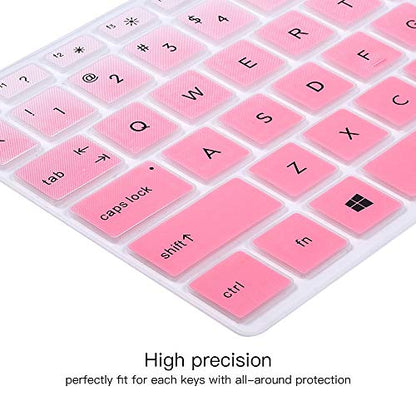 Keyboard Cover for HP Pavilion X360 14" & HP Laptop 14t 14z 14-cf 14-dk 14-dq 14-fq Series 14-cf0006dx/cf0012dx 14-dk0002dx 14-dq0011dx/dq1037wm/dq1089wm 14-fq0040nr/fq0050nr Keyboard Skin, Ombre Pink - color: Ombre Pink