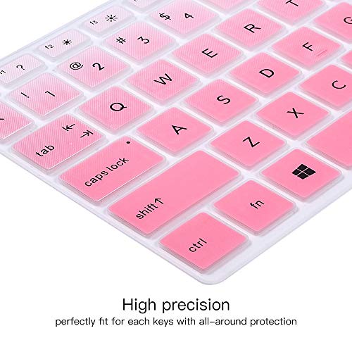 Keyboard Cover for HP Pavilion X360 14" & HP Laptop 14t 14z 14-cf 14-dk 14-dq 14-fq Series 14-cf0006dx/cf0012dx 14-dk0002dx 14-dq0011dx/dq1037wm/dq1089wm 14-fq0040nr/fq0050nr Keyboard Skin, Ombre Pink - color: Ombre Pink